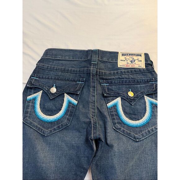 TRUE RELIGION JEANS BOOT CUT SEAT BLUE COTTON MADE IN USA SIZE 30 - Picture 1 of 13